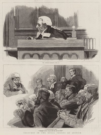 Sketches in the Royal Courts of Justice by Robert Barnes
